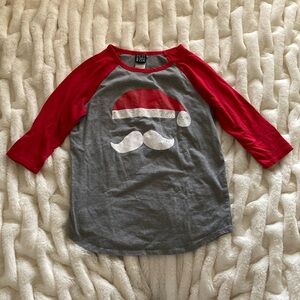 Modern Lux Santa shirt 3/4 sleeve baseball style L